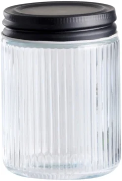 Oppbevaringsglass^DAY Glasskrukke riflet m/skrulokk 0,25 liter -