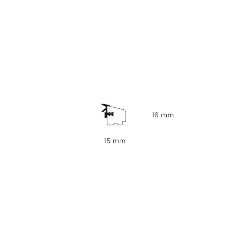 Lister^Hornbaek Glasslist plast hvit – 16 x 15 x 3000 mm