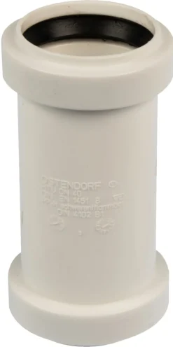 Avløpsrør^ Glidemuffe hvit PP 40 mm