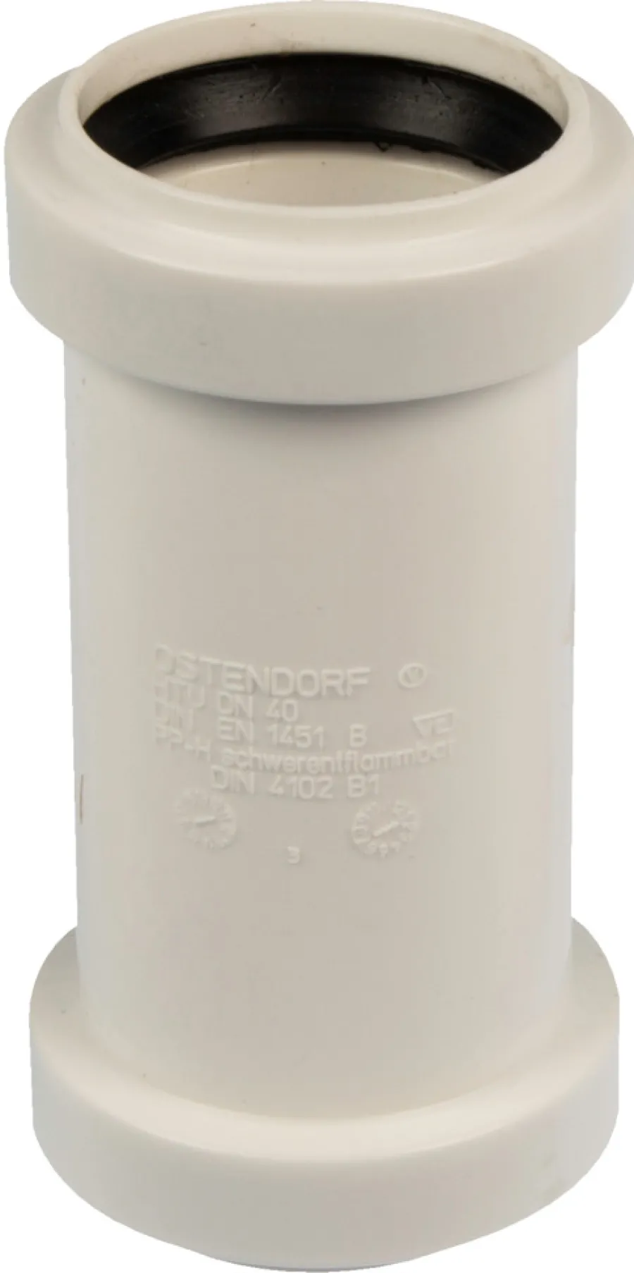Avløpsrør^ Glidemuffe hvit PP 40 mm