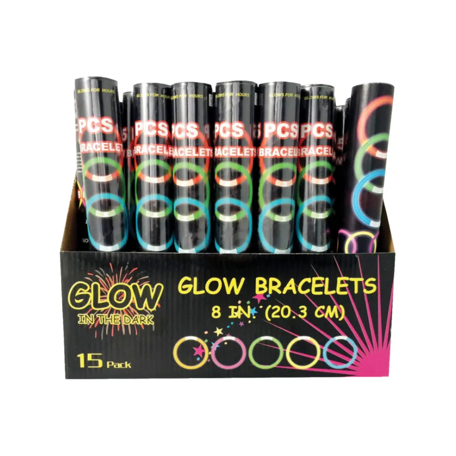 Pynt & Festutstyr^ Glow in the dark armbånd 15 stk.