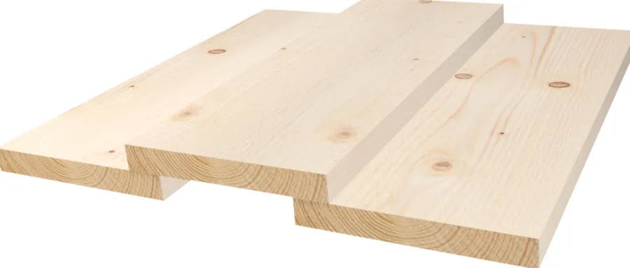 Ubehandlet Tre^Moelven Gran 19 x 148 x 4800 mm rektangulær kledning