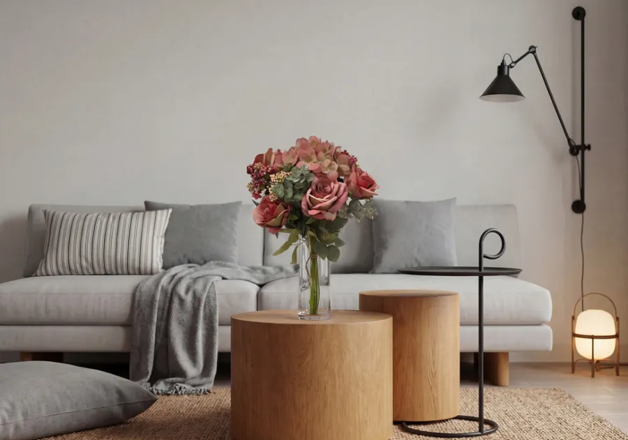 Kunstige Planter^GREENIX kunstig blomsterbukett "Øresund"