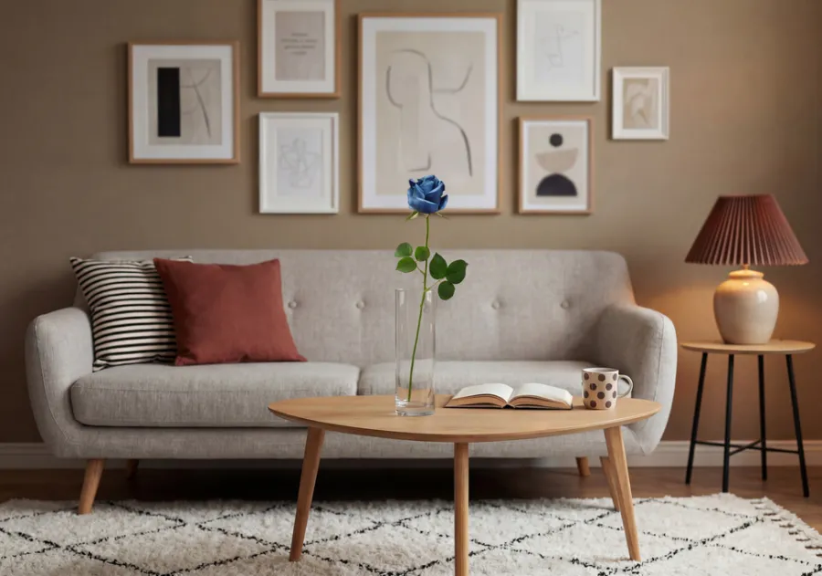 Kunstige Planter^GREENIX kunstig rose i cellofan Blå
