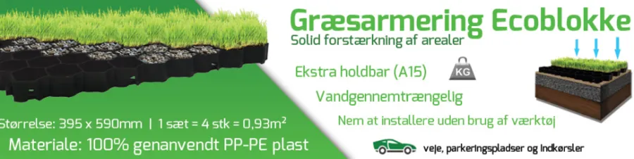 Bedkanter & Minigjerder^ Gressarmering økoblokk 395 x 590 mm