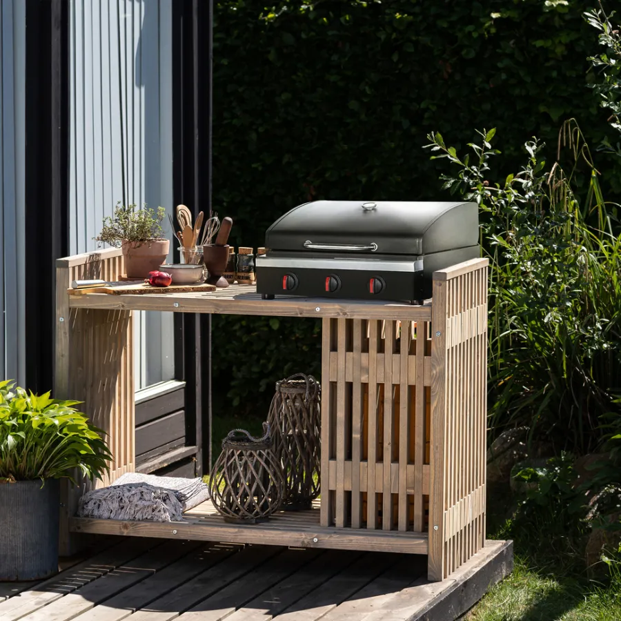 Grilltilbehør|Hagebord^ Grillbord rustikk 123 x 57,5 x 93 cm
