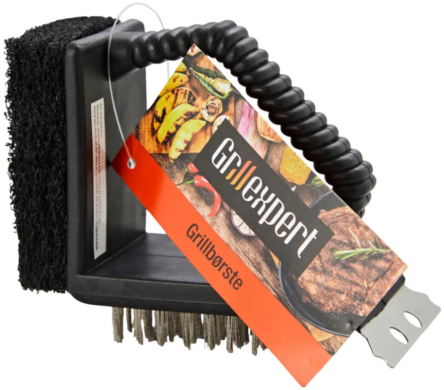 Grilltilbehør^Grillexpert Grillbørste 3-i-1 -