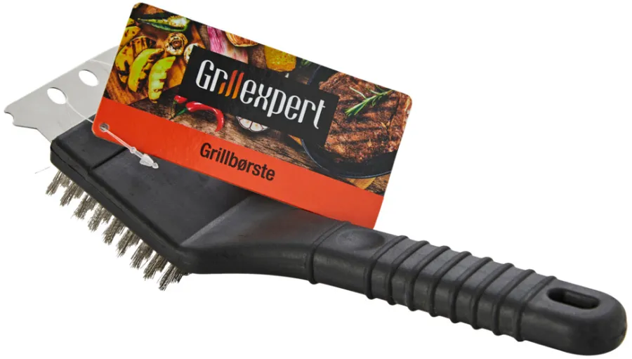 Grilltilbehør^Grillexpert Grillbørste med skrape -
