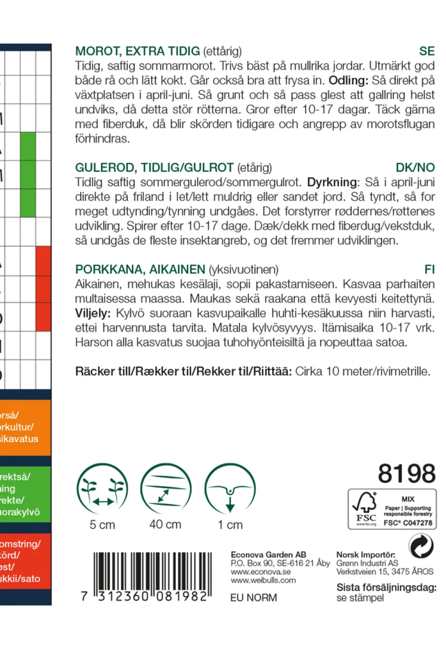 Frø^Weibulls Gulrot, sommer 'Nantaise 2'