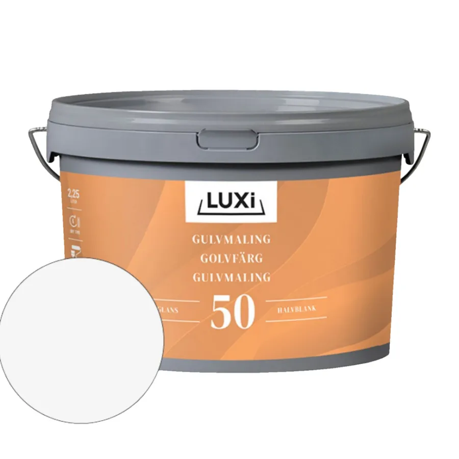 Gulvmaling^Luxi Gulvmaling akryl 2,5 liter – Hvit
