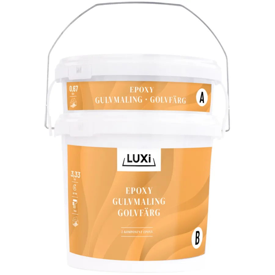 Gulvmaling^Luxi Gulvmaling 2K epoxy lysgrå 4 kg - Lys grå