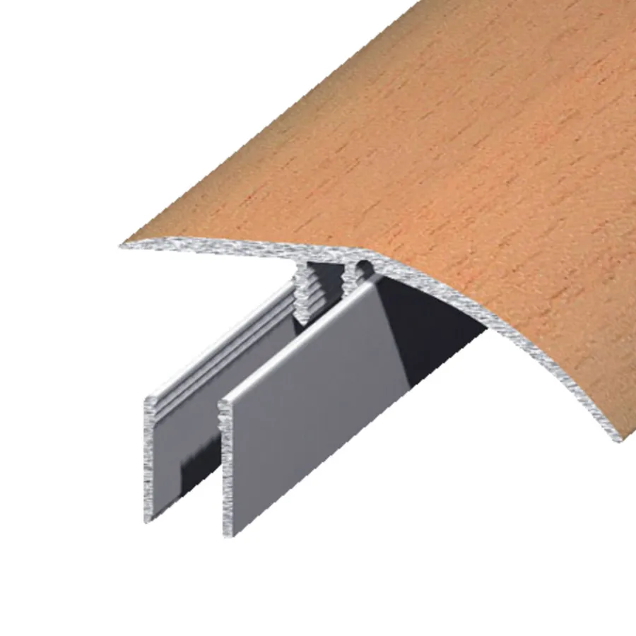 Profillister^ Gulvprofil topp aluminium - 2 x 52 mm x 0,9 m