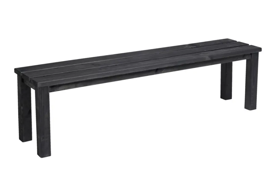 Sesongavslutning|Hagebenker^ Hagebenk 150 x 33 x 42 cm i svart grunnmalt furutre