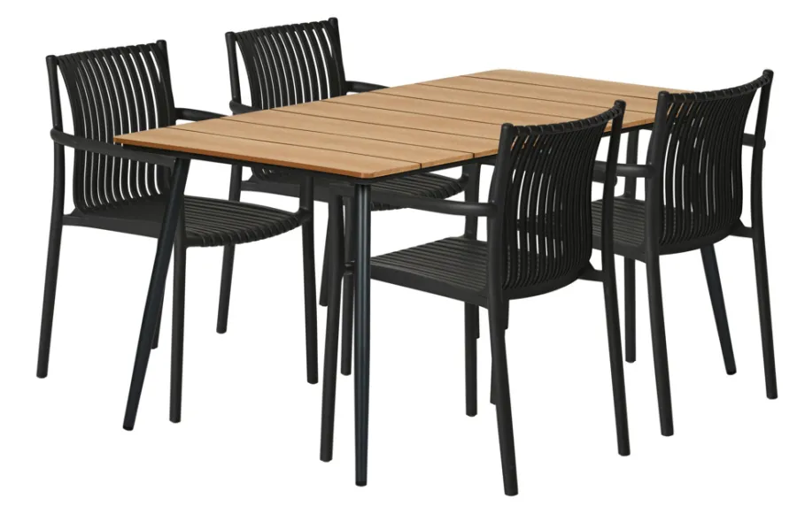 Sesongavslutning|Hagebord^Sunlife Hagebord Beijing svart/teak 148 x 85 cm - ® Teak/svart