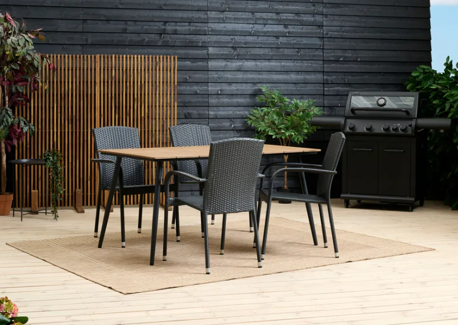 Sesongavslutning|Hagebord^Sunlife Hagebord Beijing svart/teak 148 x 85 cm - ® Teak/svart