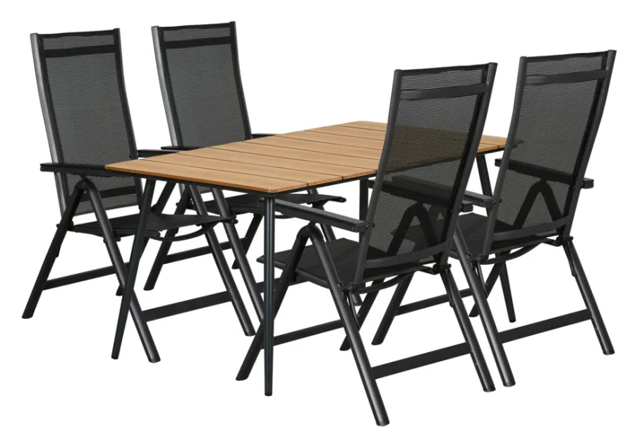 Sesongavslutning|Hagebord^Sunlife Hagebord Beijing svart/teak 148 x 85 cm - ® Teak/svart