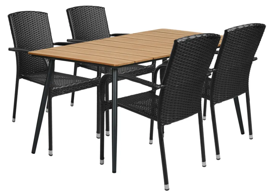 Sesongavslutning|Hagebord^Sunlife Hagebord Beijing svart/teak 148 x 85 cm - ® Teak/svart