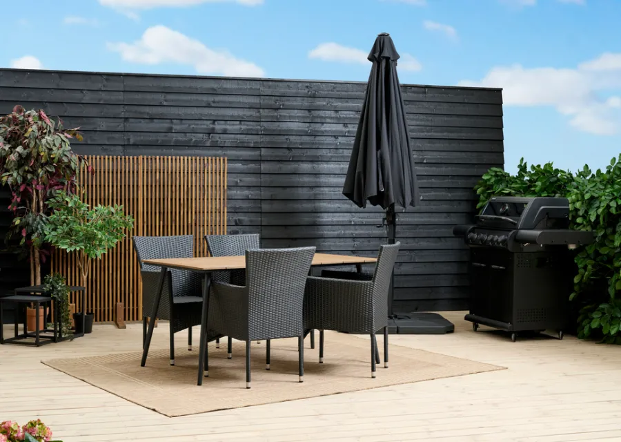 Sesongavslutning|Hagebord^Sunlife Hagebord Beijing svart/teak 148 x 85 cm - ® Teak/svart