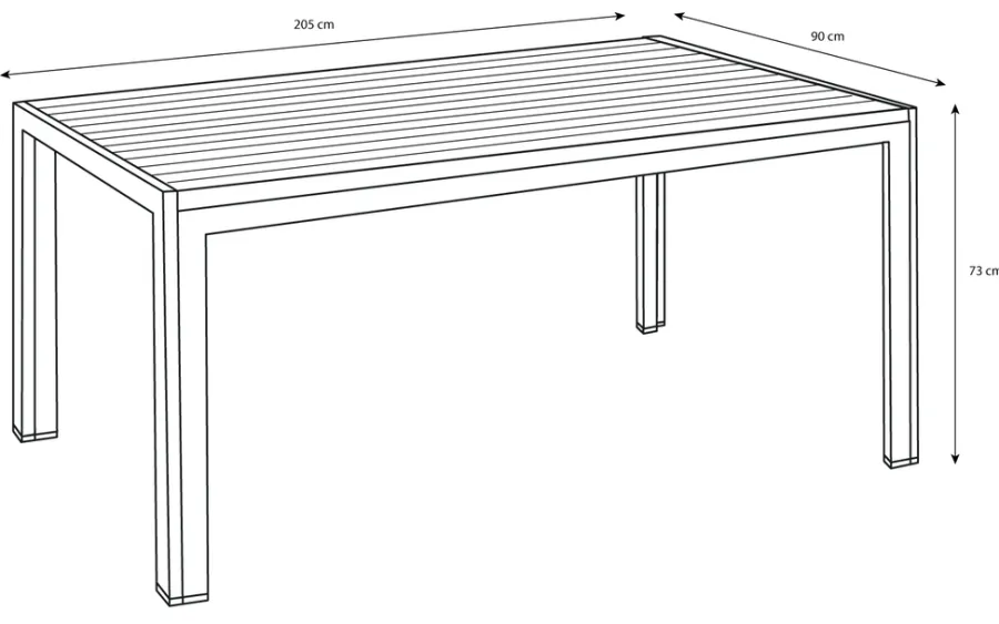 Sesongavslutning|Hagebord^Sunlife Hagebord Havanna 205 x 90 cm i alu/nonwood - ®