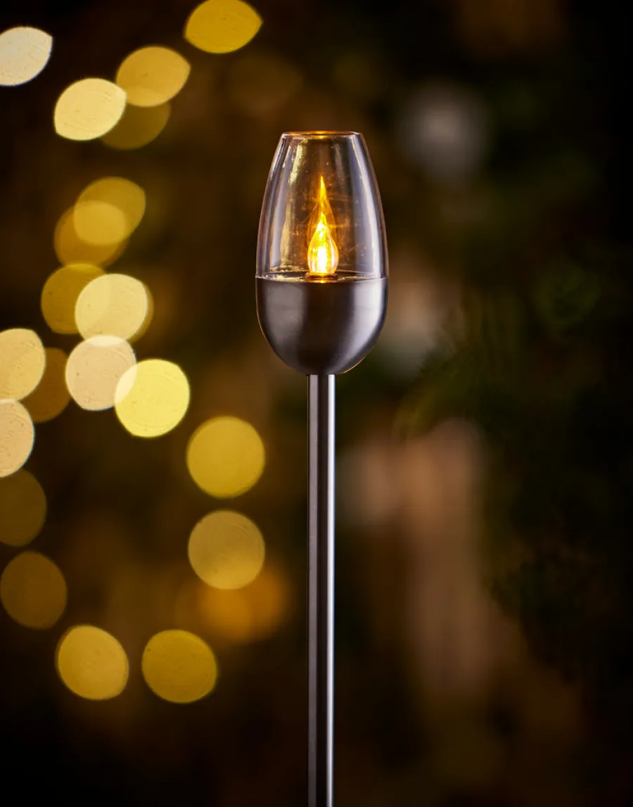 Solcellelamper^Garden Hagefakler med solceller 38 cm 4-pk. - ® Metallfarget