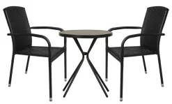 Sesongavslutning|Hagestoler^Sunlife Hagestol Lissabon rotting/metall - ® Svart