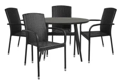 Sesongavslutning|Hagestoler^Sunlife Hagestol Lissabon rotting/metall - ® Svart