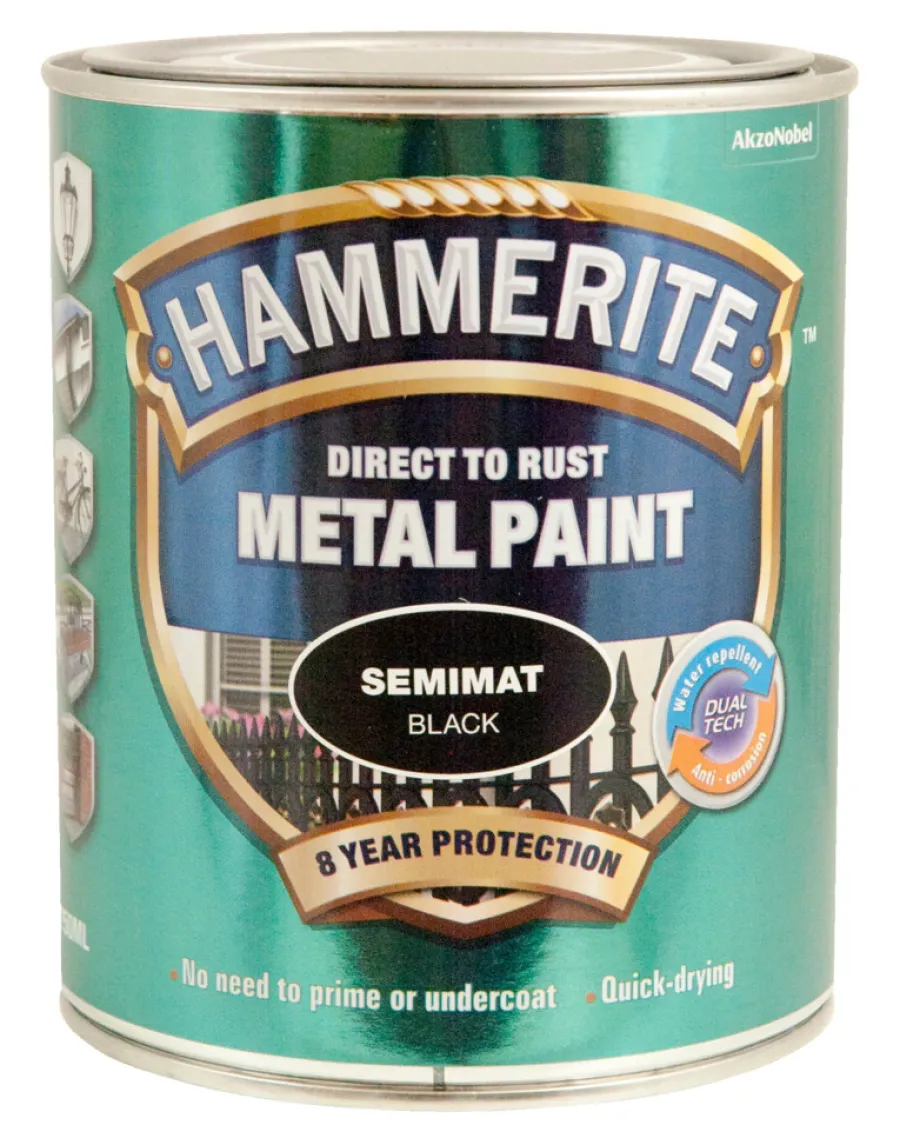 Tre- Og Metallmaling^Hammerite metallmaling sateng 750 ml Svart