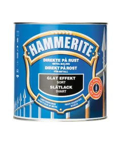 Metallmaling Utendørs|Tre- Og Metallmaling^Hammerite metallmaling glatt effekt 750 ml Svart