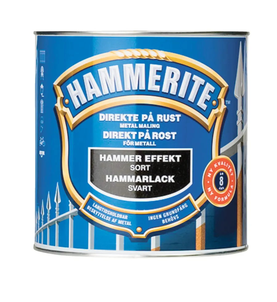 Metallmaling Utendørs|Tre- Og Metallmaling^Hammerite metallmaling hammereffekt 750 ml Svart