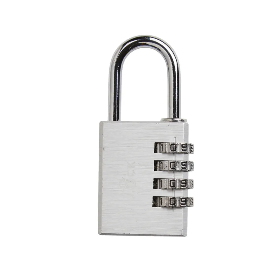 Hengelåser^The Lock Hengelås m/kode 40 mm aluminium Sølv