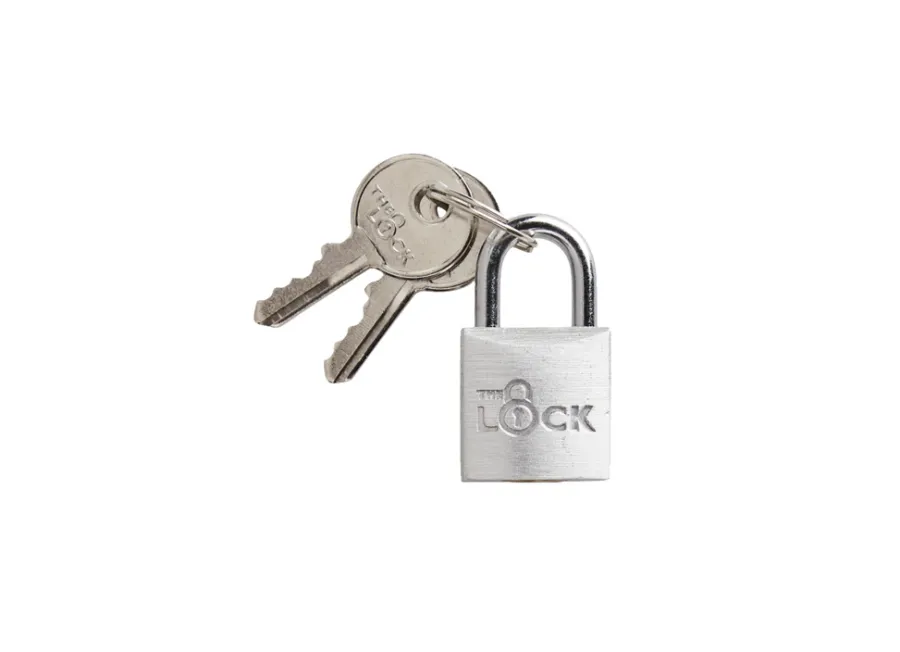 Hengelåser^The Lock Hengelås m/to nøkler 20 mm aluminium Sølv