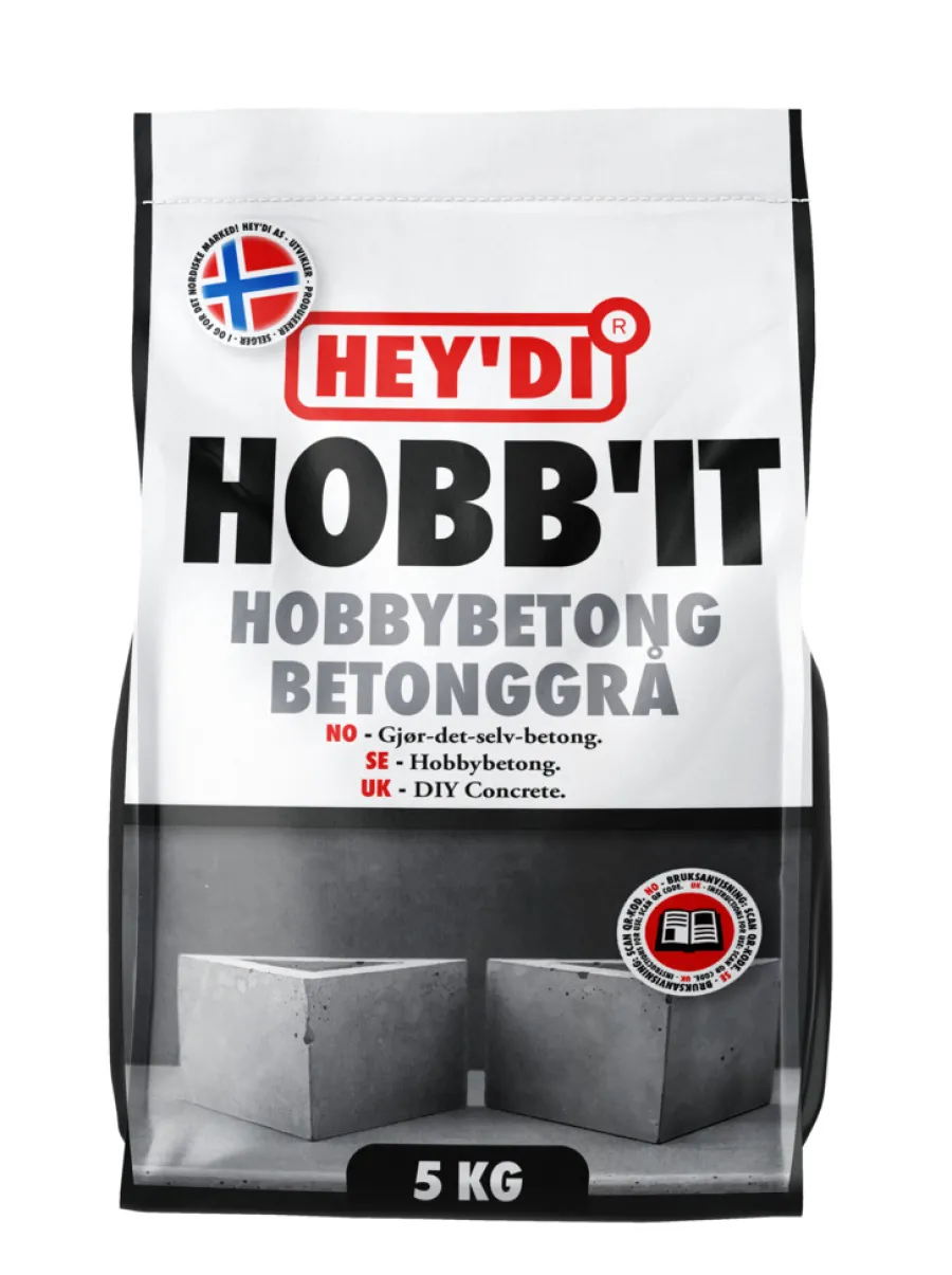 Sement & Mørtel|Hobbymaling^Hey'di Hobb'it Hobbybetong 5 kg