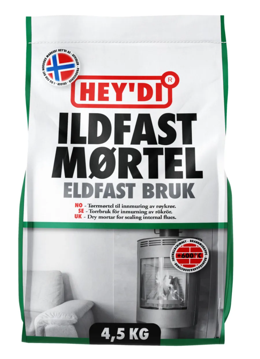 Sement & Mørtel^Hey'di Ildfast mørtel 4,5 kg