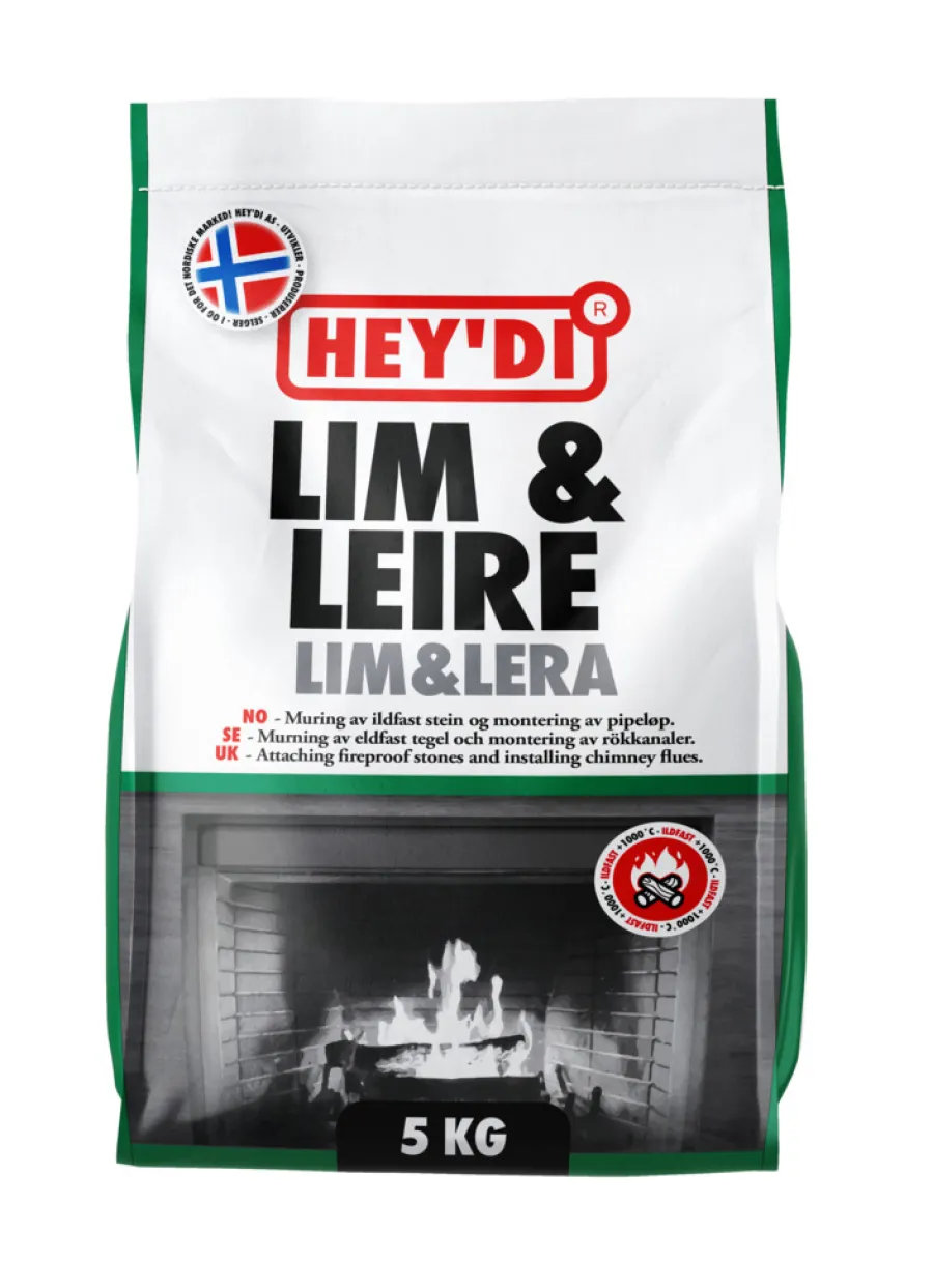 Sement & Mørtel^Hey'di Lim & Leire tørrmørtel 5 kg