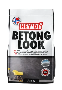 Veggmaling^Hey'di Microsement Betonglook 3 kg betong Betong S 3500-N (fargeforskjeller kan forekomme)