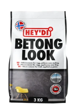 Veggmaling^Hey'di Mikrosement Betonglook 3 kg granitt Granitt S 2000-N (fargeforskjeller kan forekomme)