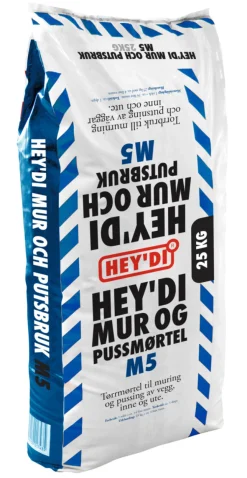 Sement & Mørtel^Hey'di Mur og pussmørtel M5 25 kg