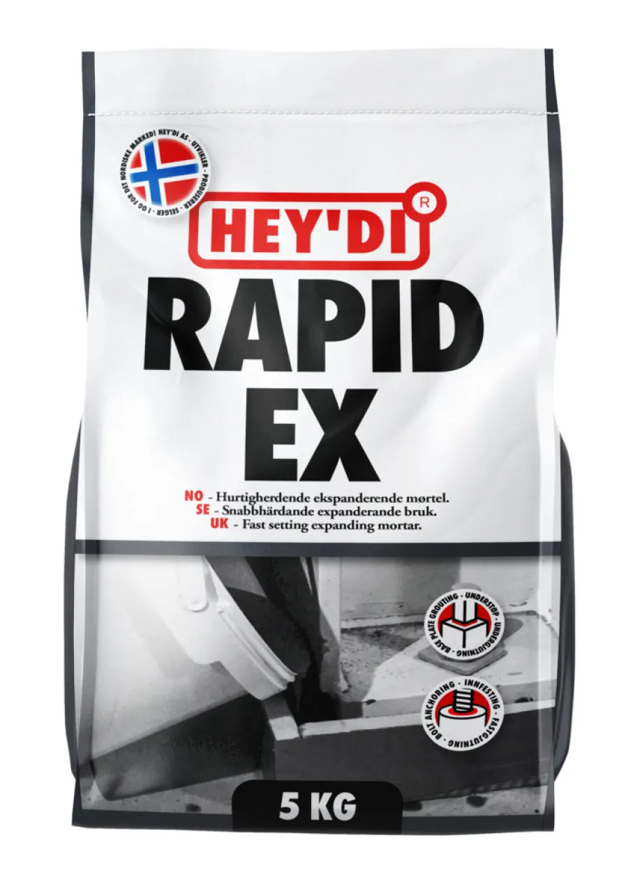 Sement & Mørtel^Hey'di Rapix EX mørtel 5 kg