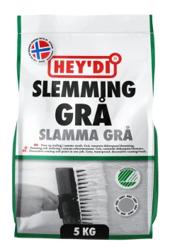 Sement & Mørtel^Hey'di slemming dekorpuss 5 kg Grå