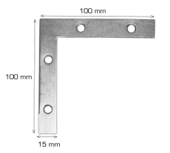 Bygningsbeslag^Home it Hjørnebeslag 100 x 100 x 15 mm - 2 stk.