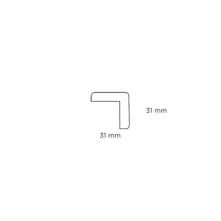 Lister^Hornbaek Hjørnelist plast hvit – 31 x 31 x 3000 mm