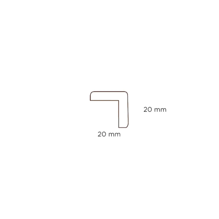 Lister^Hornbaek Hjørnelist plast hvit – 20 x 20 x 3000 mm