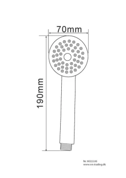 Dusjhoder & -Slanger^REN Hånddusj Ø70 mm 1-jet krom -