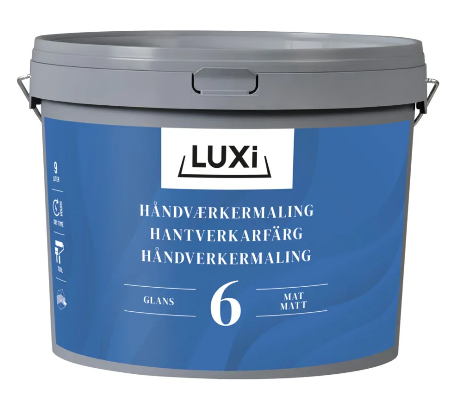 Veggmaling^Luxi Håndverkermaling glans 6 10,9 liter - Hvit