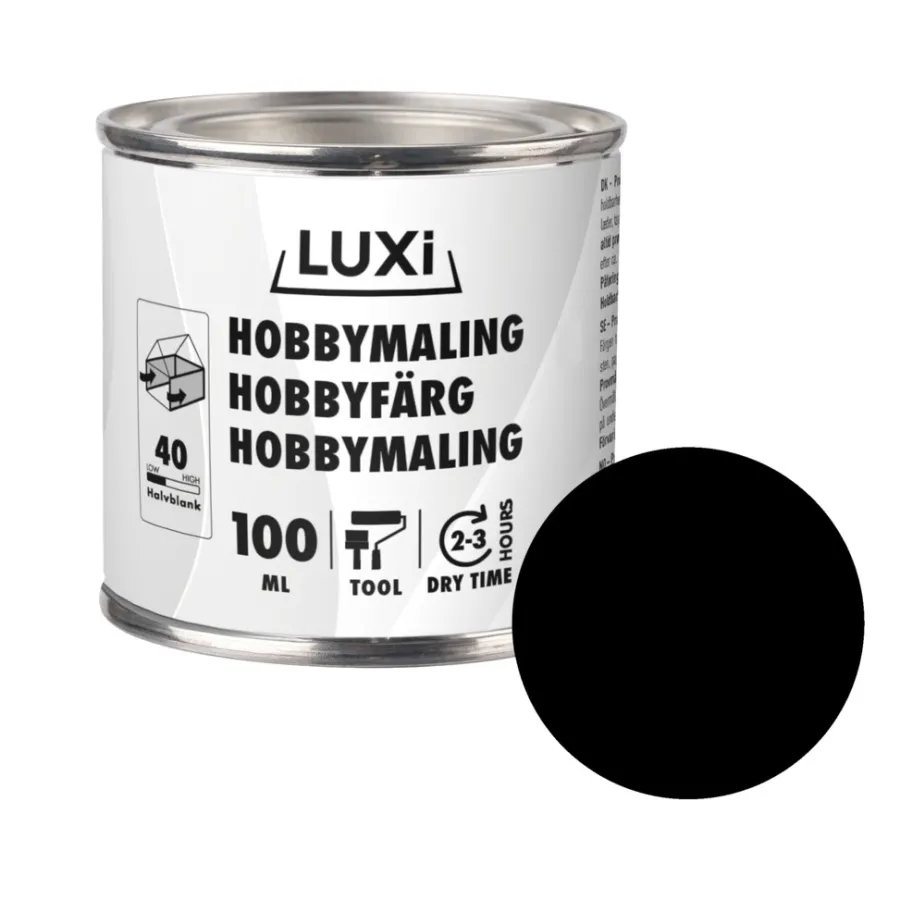 Hobbymaling^Luxi Hobbymaling 100 ml - Svart