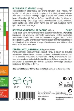 Frø^Weibulls Hodesalat (såbånd) - Attraction