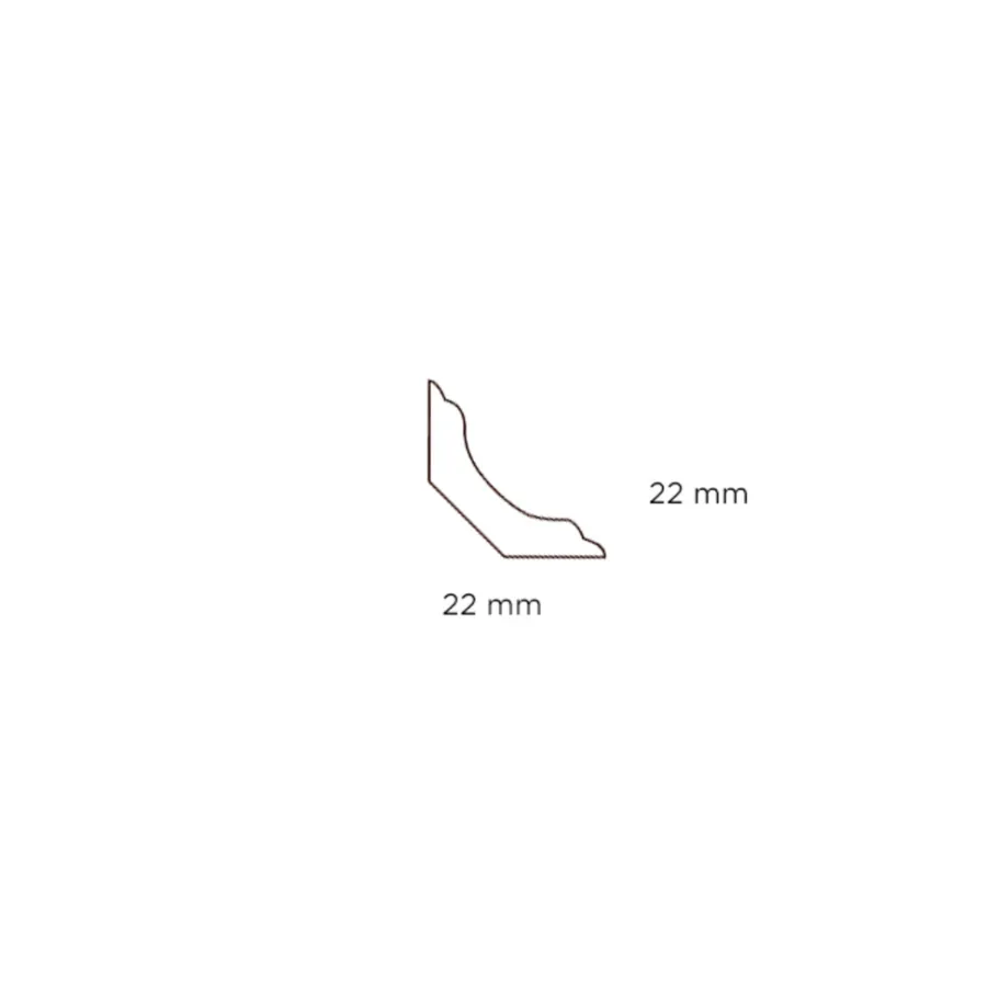 Lister^Hornbaek Hulkillist almue plast hvit – 22 x 22 x 3000 mm