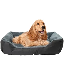 Hunde- Og Katteartikler^Petzone Hundeseng m/plysj svart/grå 50 x 70 cm