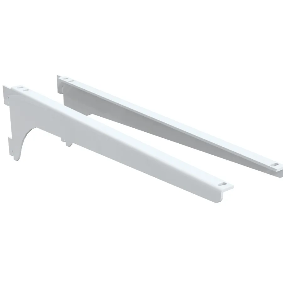 Veggskinner & Hylleknekter|Garderobeinnredning^Integri Hylleknektsett 180 mm H+V - Hvit