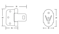 Grep & Hengsler^ Innstikkshengsel sett hvit 2 stk.